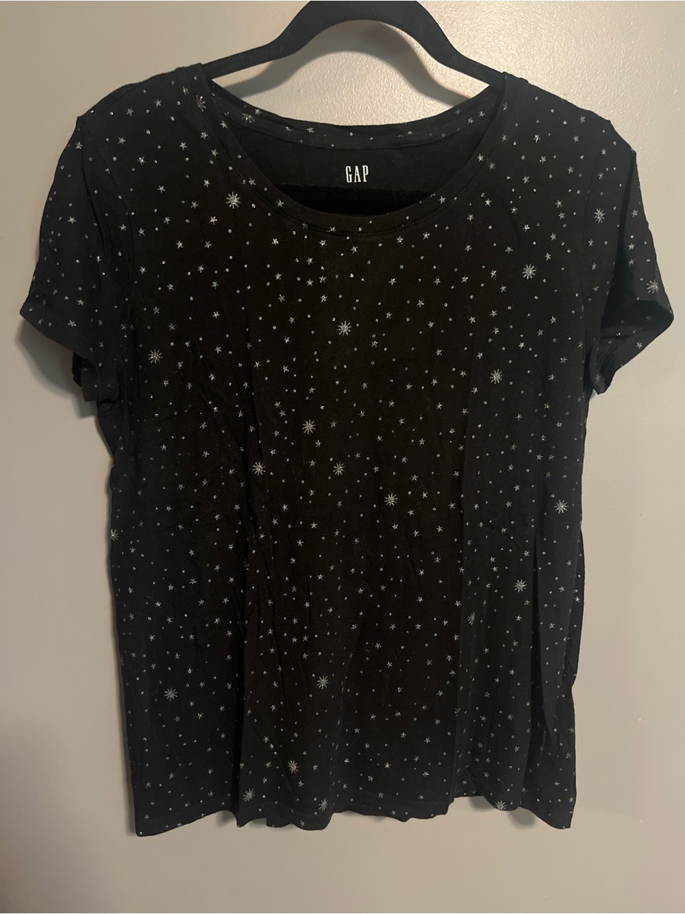 GAP Black Tee with White Starburst Print